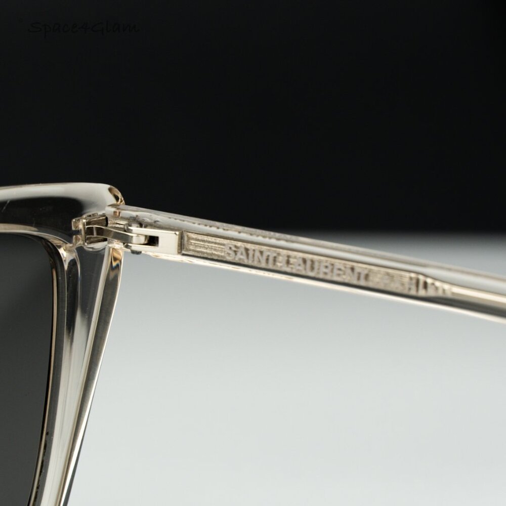 Saint Laurent Women Sunglasses Beige Silver Cat Eye SL737 MICA THIN 004 NEW - Picture 7 of 13